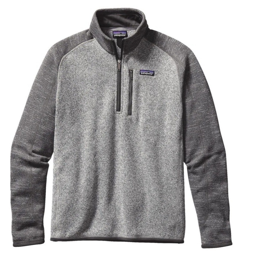 PATAGONIA Better Sweater Men XXL marbled Gray 1/4Zip Pullover Preppy Outdoor